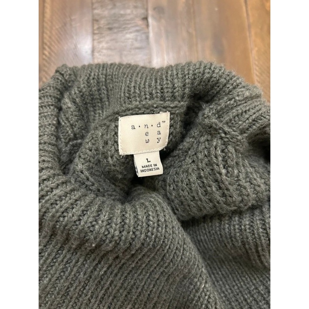 A New Day Cowl Neck Tunic Sweater Large Gray - Picture 3 of 3
